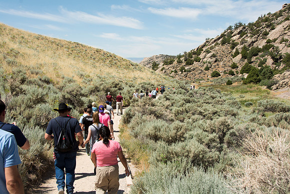 Martin's Cove, a place of refuge for handcart pioneers who were caught in an early winter storm en-route to Salt Lake City, UT.