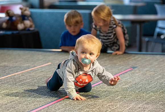 Spirit week baby racing event at the MC!
