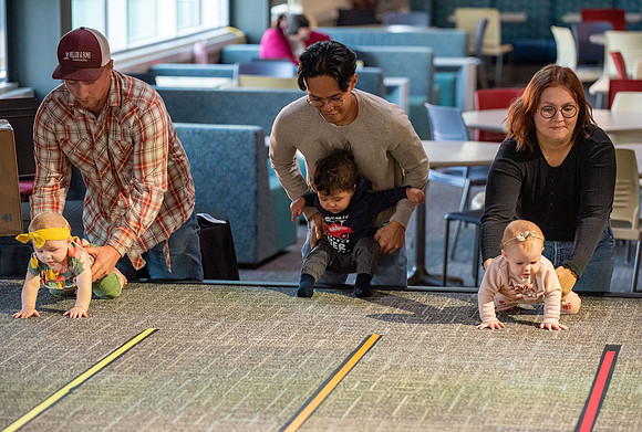Spirit week baby racing event at the MC!