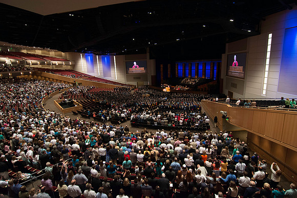 BYU-Idaho Center Auditorium allows for plenty of room for graduates and all their guests at Graduation at BYU-Idaho.