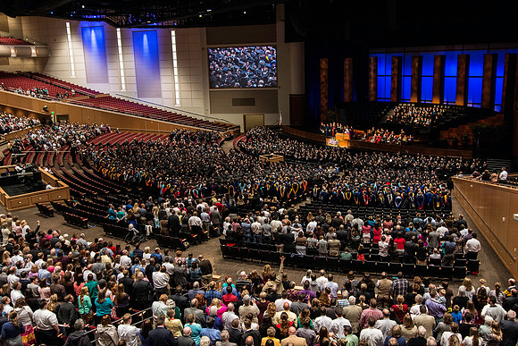 BYU-Idaho Center Auditorium allows for plenty of room for graduates and all their guests at Graduation at BYU-Idaho.