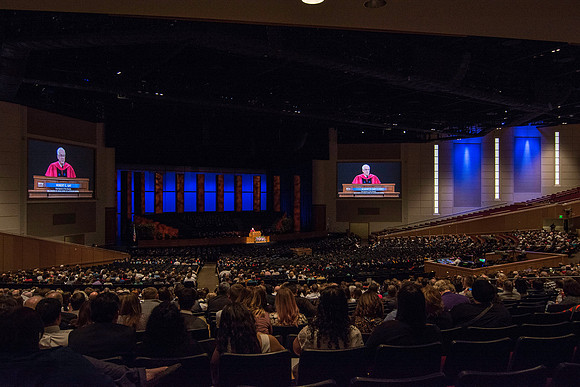 BYU-Idaho Center Auditorium allows for plenty of room for graduates and all their guests at Graduation at BYU-Idaho.