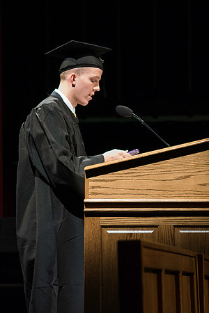 Convocation Ceremonies for the College of Business and Communication in the Hart Auditorium at BYU-Idaho. Scripture Reading by Tyler M. Brough