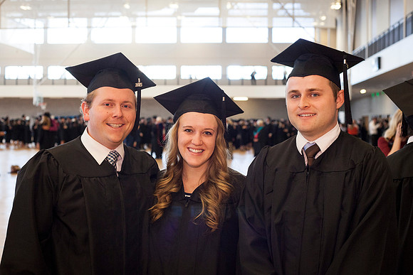 Students gather in the BYU-Idaho Center just before Commencement begins. Photo by Tyler Rickenbach