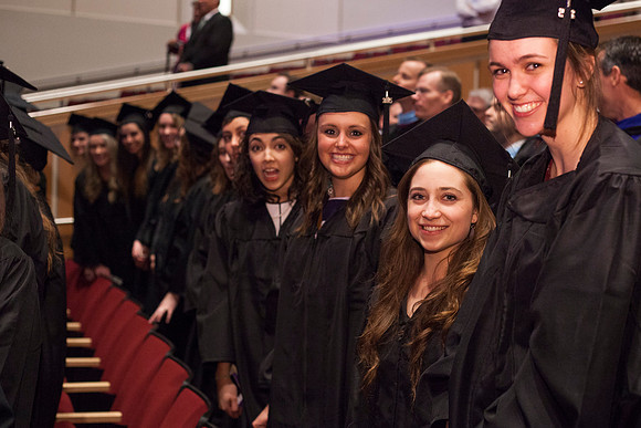 Students gather in the BYU-Idaho Center just before Commencement begins. Photo by Tyler Rickenbach