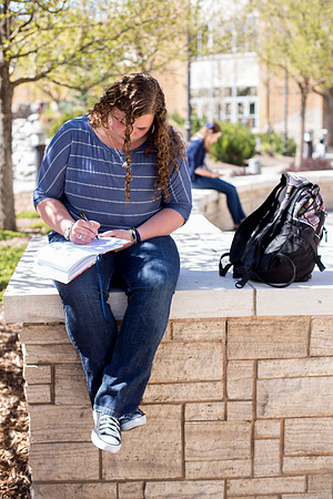Spring semester 2015 begins with sunshine and blossoms. Students come back to school and look forward to summer in Rexburg. Photo by Erik Hill.