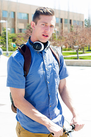 Spring semester 2015 begins with sunshine and blossoms. Students come back to school and look forward to summer in Rexburg. Photo by Erik Hill.