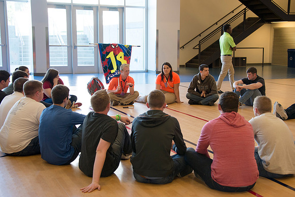Students gather to play games at Get Connected.