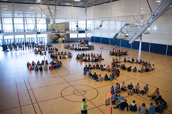 Students gather to play games at Get Connected.