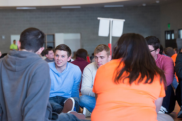 Students gather to play games at Get Connected.