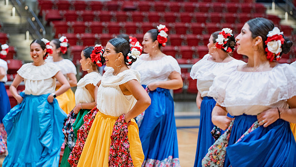 Students rehearsing for cultural night at the hart building.