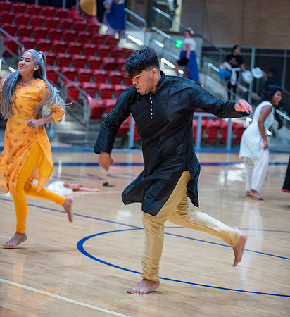 Students rehearsing for cultural night at the hart building.