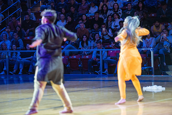 Students performing at cultural night.