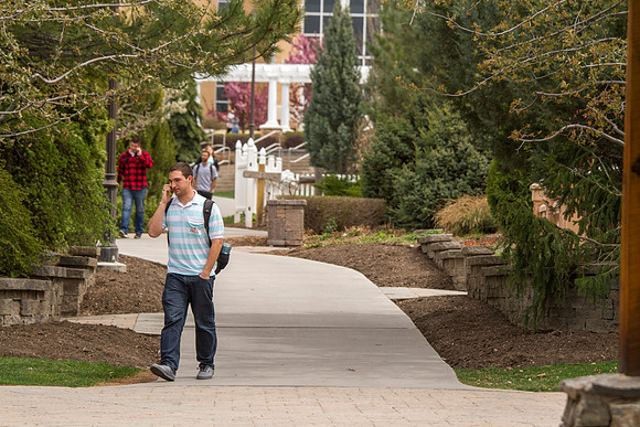 Students on campus during the first week of Spring Semester.