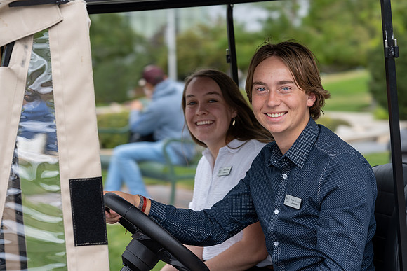 Students on campus the first week of Fall Semester.