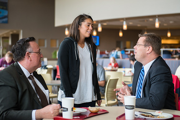 Students on campus during the first week of Spring Semester.