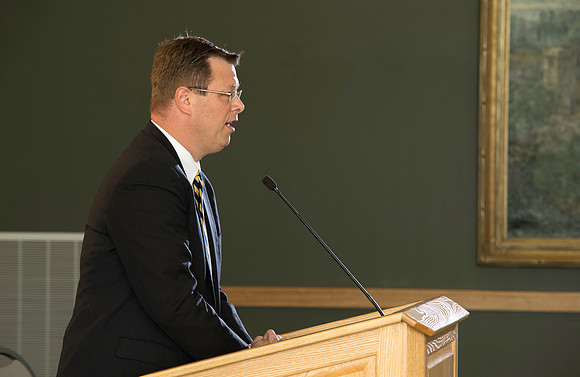 BYU-Idaho's new President, Clark G. Gilbert meets with the press. Marc Stevens opens up the press conference to the media for questions and answers.