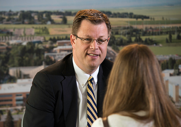 BYU-Idaho's new President, Clark G. Gilbert meets with the press. Marc Stevens opens up the press conference to the media for questions and answers.