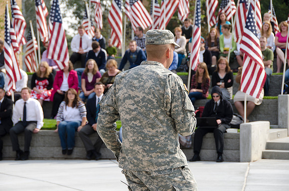 "Remembrance Field" Over 500 flags, each representing about 20 lives, were posted in the Central Quad at BYU-Idaho, each flag represent the civilians who perished in the attacks on September