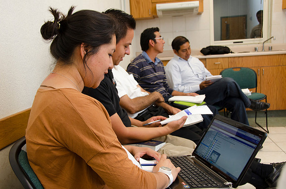 Pathway students in Mexico gather at the Institute building for classes and discussion.