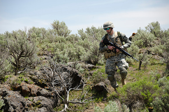 ROTC does some training West of R Mountain.