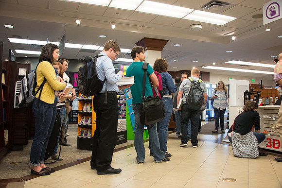Students on campus during the first week of Spring Semester.