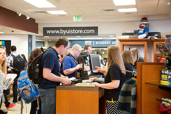 Students on campus during the first week of Spring Semester.