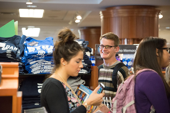 Students on campus during the first week of Spring Semester.