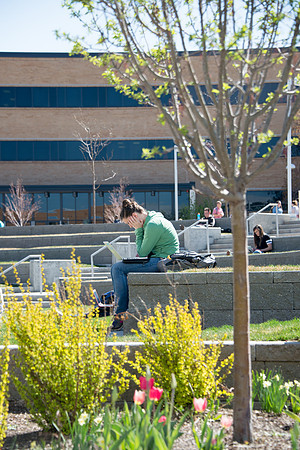 Students on campus during the first week of Spring Semester.