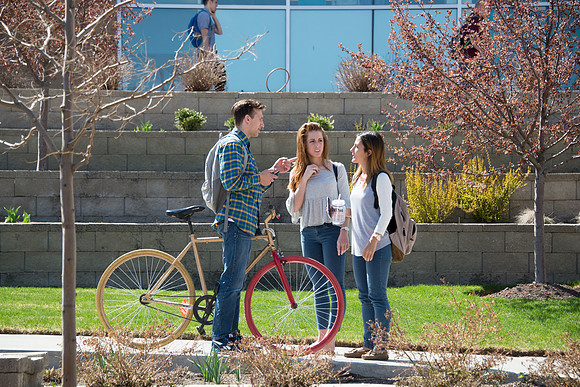 Students on campus during the first week of Spring Semester.