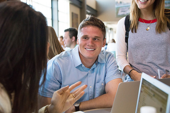 Students on campus during the first week of Spring Semester.