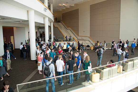 Students attend the first devotional of Spring Semester.