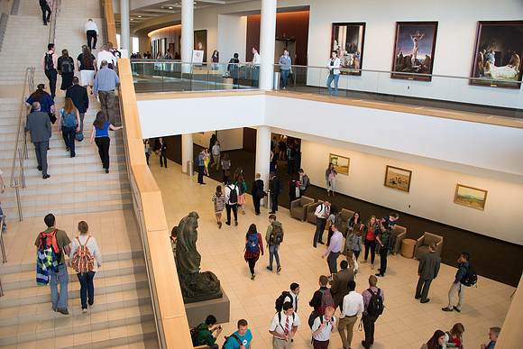 Students attend the first devotional of Spring Semester.