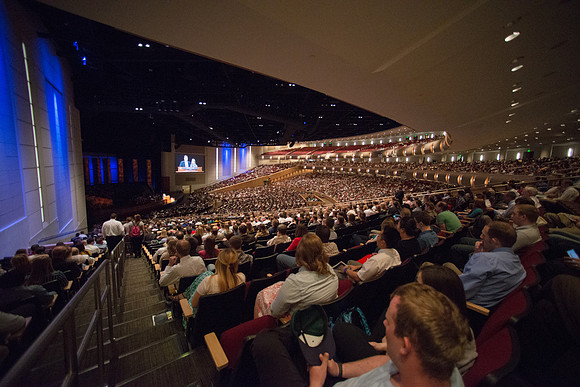 Students attend the first devotional of Spring Semester.