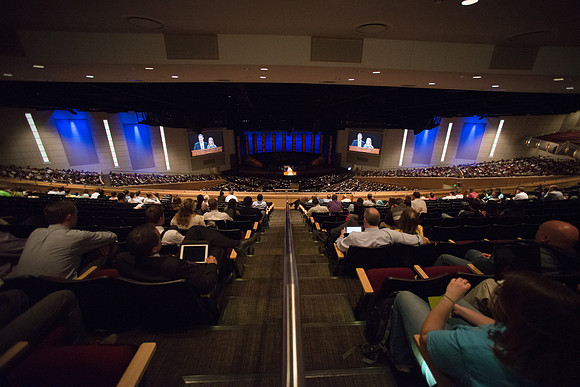 Students attend the first devotional of Spring Semester.