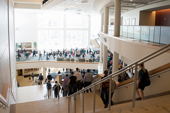 Students attend the first devotional of Spring Semester.