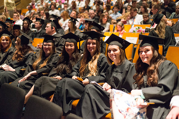 Graduates in performing and visual arts at the convocation ceremony. Photo by Ryan Chase