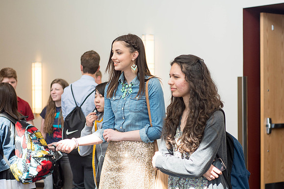Students attend the first devotional of Spring Semester.