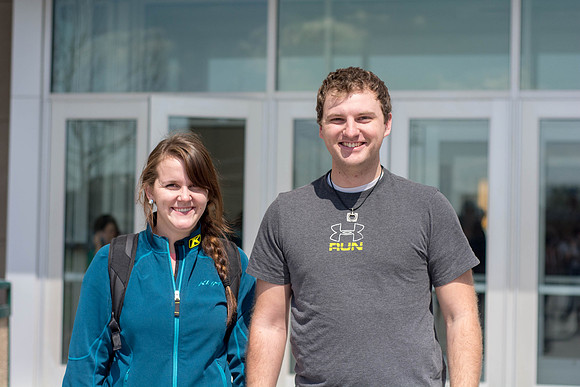 Students leaving the BYU-Idaho Center after devotional.