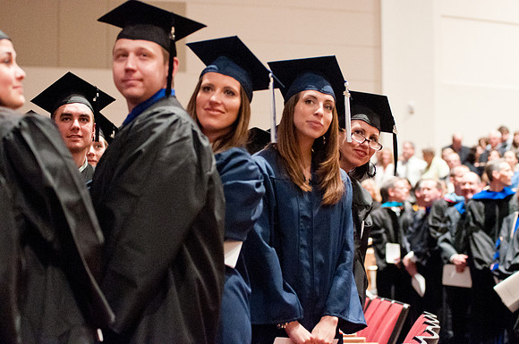 Winter 2012 Commencement, graduates during commencement addresses