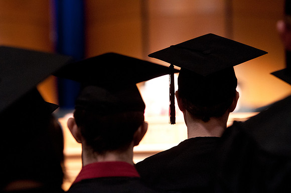 Winter 2012 Commencement, graduates during commencement addresses