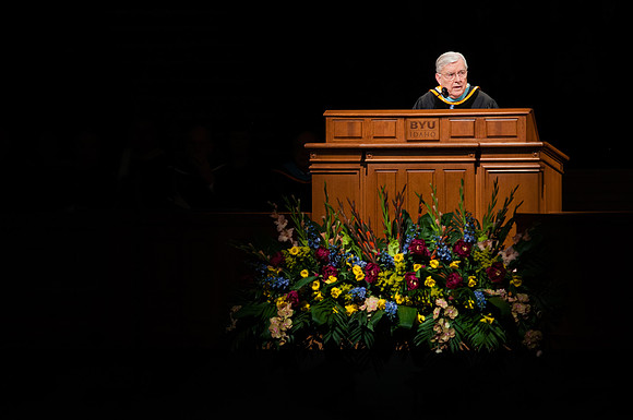 Winter 2012 Commencement, Elder M. Russell Ballard addresses the graduates