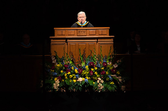 Winter 2012 Commencement, Elder M. Russell Ballard addresses the graduates