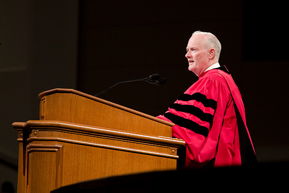 President Kim B. Clark during commencement at BYU-Idaho.