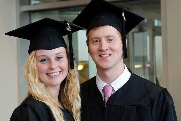 Lisa Spencer and Ryan Barker engaged graduates.