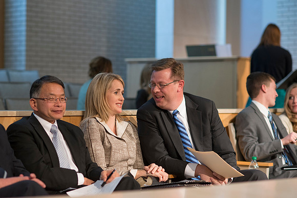 New Freshman and their parents Get Connected with BYU-Idaho's new President and his wife during an orientation meeting.