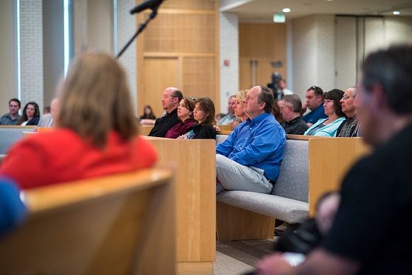 New Freshman and their parents Get Connected with BYU-Idaho's new President and his wife during an orientation meeting.