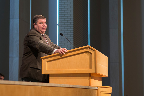 New Freshman and their parents Get Connected with BYU-Idaho's new President and his wife during an orientation meeting.