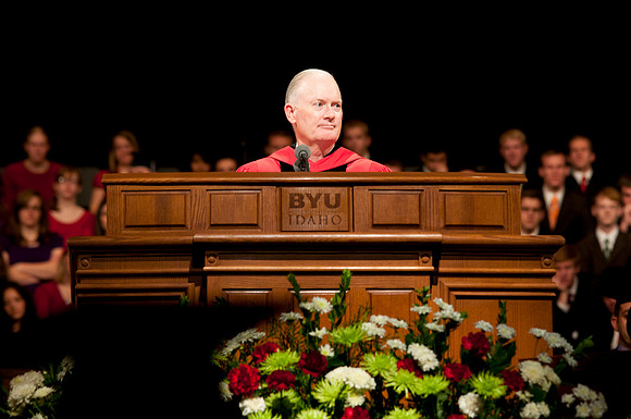 BYU-Idaho graduates at commencement, Pres Kim B. Clark