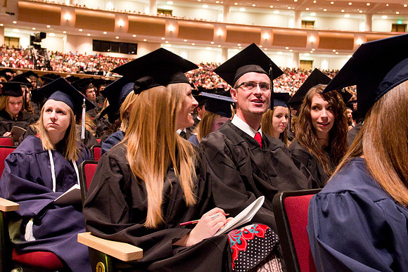 Byu-Idaho graduates at commencement